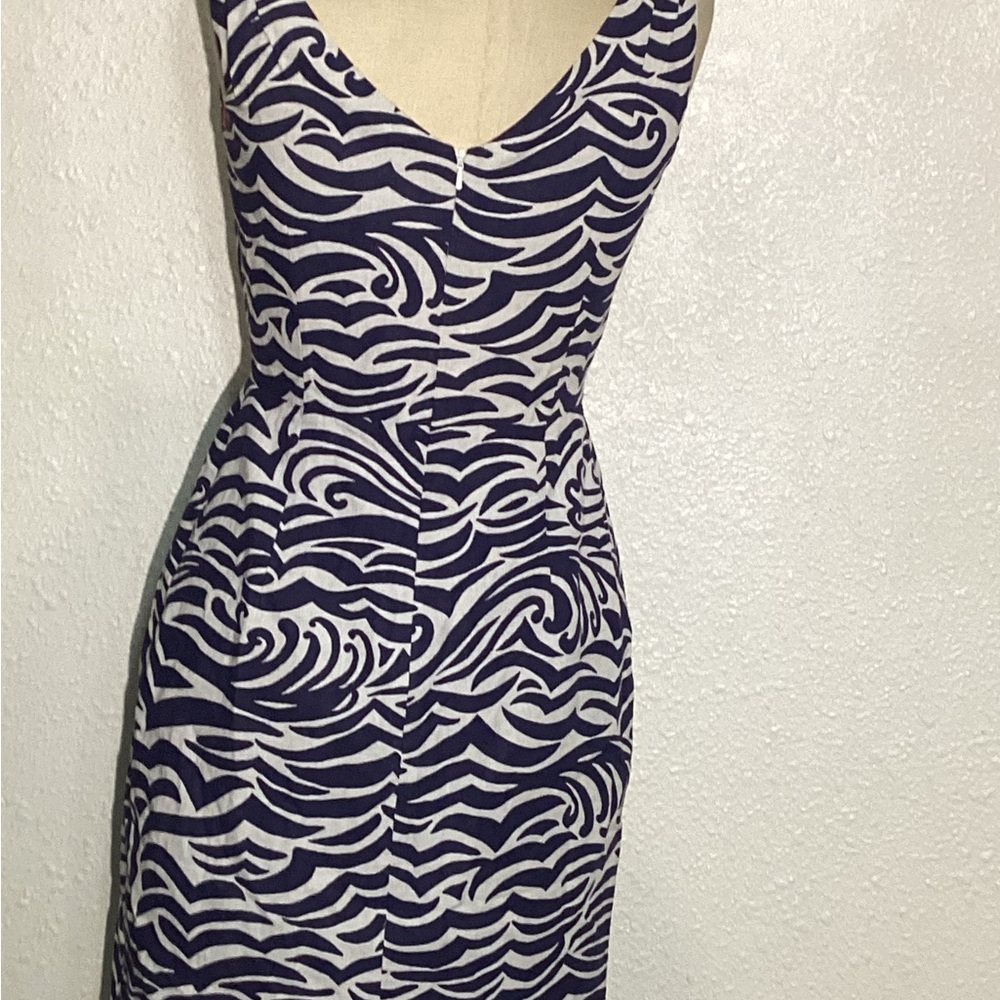 Lilly Pulitzer Kiki women’s Navy and White Patterned Dress size 4 - Picture 4 of 12